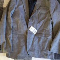 Brand new with tags Next suit jacket.
Grey.
Age 13 years.
Bought for my wedding, but as it was cancelled twice, it was too small when we actually got married. 
RRP £28
I would like £15