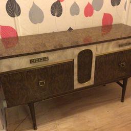 Sideboard with 2 drawers. One handle has broken ( shown on pictures).
Two drawers. One side hinge has come loose.
Free due to bereavement 
COLLECTION ONLY
