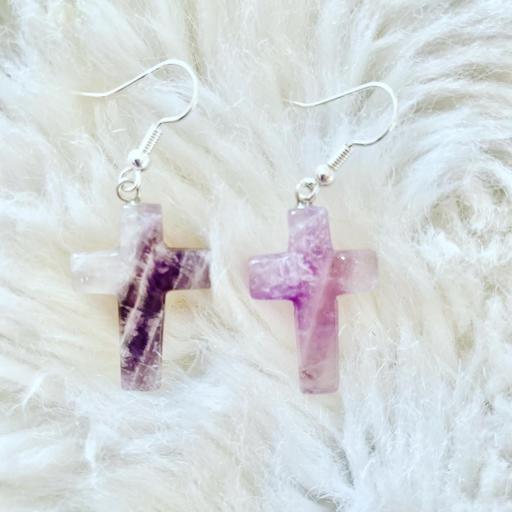 Buy & Sell Dorset Bournemouth, Christchurch and Poole - Photos for Christian Cross Purple Amethyst Earrings New