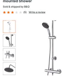 Comes with 1x thermostatic bar mixer, 1x hand shower, 1x fixed overhead, 1x riser rail, 1x shower hose and installation manual
Fittings & fixings included
Still on sale in B&Q for £99