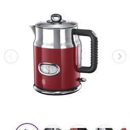 Russell Hobbs Retro 21670 Jug Kettle-Red
Bought from Currys £89.99. Used 3 month old. Great working order. Due to Kitchen renewal needed to change colour scheme so still good condition. I love this as very easy to clean inside and light weight. So stylish I will buy the same one in different colour for my new kitchen.