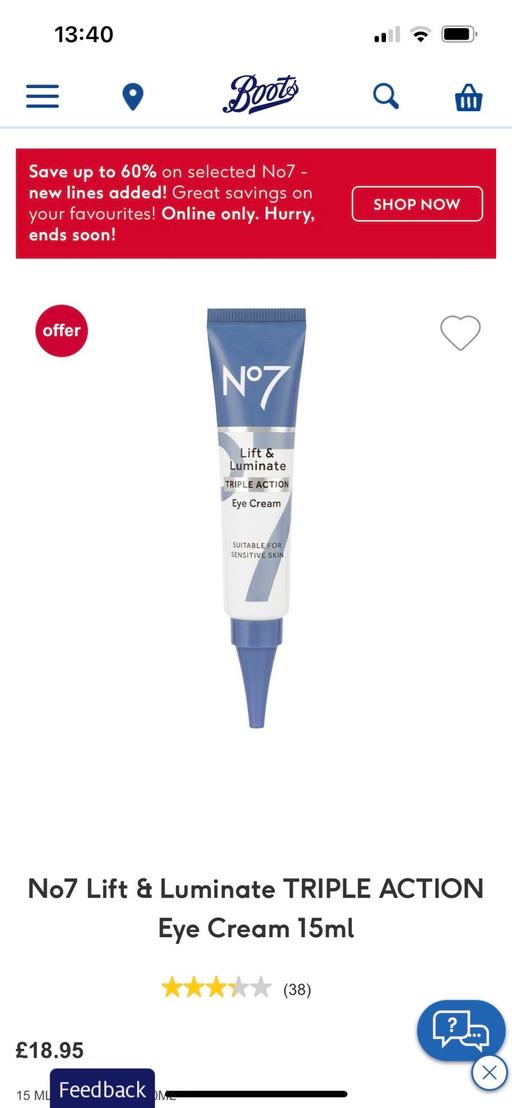 Buy & Sell South West London Streatham Common - South West London - Photos for Brand new No7 Lift & Luminate eye cream