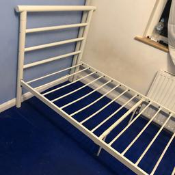 great condition has been dismantled for transport so will fit in car. white coating on metal. 
all connectors
no mattress but a great bargain