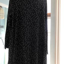 Knee length black spotty dress size 16