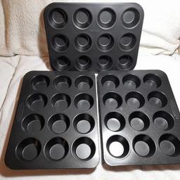 x1 Betty Crocker
x2 George Home Excellence

Each tray holds 12 muffins (36 in total)

Hardly used still in excellent condition

Will post Royal Mail Tracked