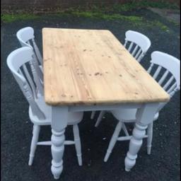 Beautiful farmhouse table and chairs / bench 4ft, 5ft, £225 each set, antique monk seat with storage underneath and drip trays for your umbrella £195, lovely old charm umbrella / coat stand £195
