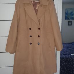 camel colour wool coat by Wallace size 16 .like new worn only a few times