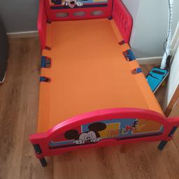 toddler mickey mouse bed like new brought for my son but he won't sleep in it