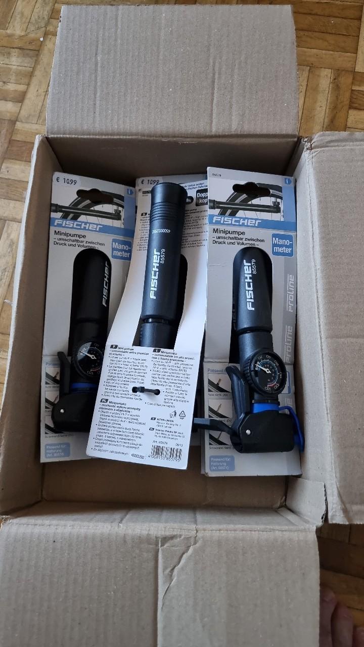 Pompa Ad Aria Fischer Con Manico A T - Mini Pompa Per Bici E Auto, Compatta E Potente