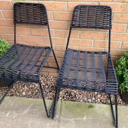 Pair of black garden chairs
