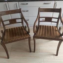 Two Victorian Regency Antique solid wood Chairs in very nice condition for age  (pick up only)
