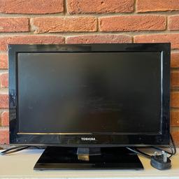 Black Toshiba 21 inch tv with built in DVD player in full working order no chips or cracks the only thing is there is no remote control as it broke but there easy to purchase and the universal ones will work with it
