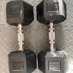 2x10kg weight training hex dumbbells brand new