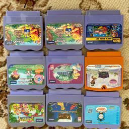 9+ VTECH Cartridges two of which are the same (ie winnie the pooh the honey hunt)in good condition