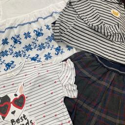 11-12 years old clothes
T-shirt with frill short sleeve
Striped long sleeve top
Skirt Elasticated waist with pockets checked Frilled sleeve blouse blue and white
Smoke free home
Collection only