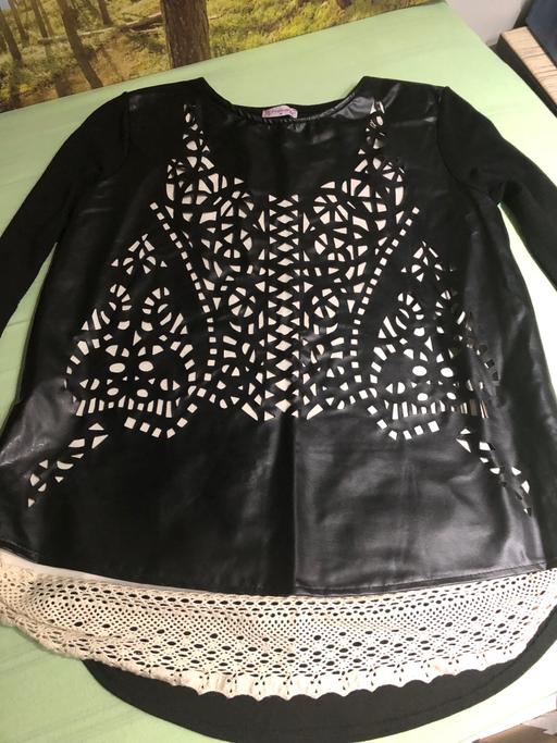 Buy & Sell North London Crews Hill - Enfield - Photos for Unique Laser Cut Black Leather Blouse Top