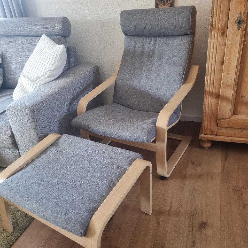Ikea Schwingsessel Poäng mit Hocker, Sessel in 5222 für € 80,00 zum