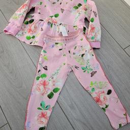 Girls floral Ted Baker suit age 2-3 small whole in right knee