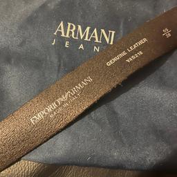 Mens Armani Jeans black leather belt