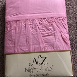 Night Zone double fitted valance in pink. 50% cotton 50% Polyester. Brand New unopened.