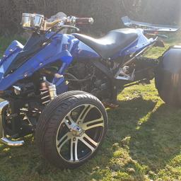 2012 Spy F1 250cc Manual 5 speed with reverse.

ROAD LEGAL NEEDS MOT
Will pass first time everything checked and tested ready for a mot.
*Can arrange at new owners cost*

600miles on clock

Just been serviced and brakes sorted
Starts first time
Rides great no issues

Chain and sprocket only done 150miles
All gears pull great clutch is spot on.
All lights and horn etc work

Needs mirrors and 2x bracket to hold front mudguards on but they not required to be fitted for mot or use.

message me