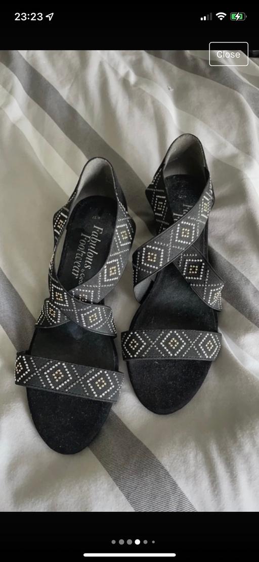 Buy & Sell West Midlands Walsall - Photos for Black sandals with silver and gold detail