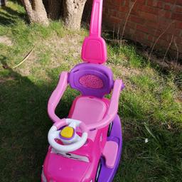 It can be used as a rocker with handle for parent or just with the wheels to drive round.

In very good used condition.

Collection only

Please have a look at my other baby and toddler items.