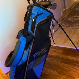 It’s in a fair condition set of golf sticks sold as seen in the pictures comes with a ping bag stand and quite a few golf balls.