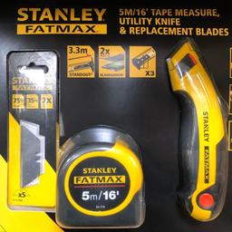 BRAND NEW SEALED PACK

LAST 1 IN STOCK

- 5M TAPE 20% SNAP RESISTANT
- UTILITY KNIFE
- 10 SPARE BLADES
- 3.3m STANDOUT
- 75% SHARPER BLADES

TEXT OR WHATTS APP : 07891598892

ROYAL MAIL 2nd CLASS - Option
