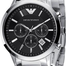 Emporio Armani AR2434 Gents Classic Chronograph Watch

This New Gents Armani Core, Armani, AR2434 from the world renowned Armani Brand. The watch boasts many great features such as 43mm Stainless Steel case, Polished Plain Bezel, Mineral Crystal Glass, Bracelet complete with Folding Deployment.

100% Brand New Authentic & Original Boxed with Serial No and Official Certificate of Authenticity ansd 2 Year Warranty

Item Spec

    Mens classic fashion watch
    Case size: 43mm diameter × 11mm depth
    Quartz battery movement
    Black round dial with applied index markers
    Stainless steel polished case
    Stainless steel polished and fine-brushed metal bracelet with locking clasp
    Mineral glass crystal
    Chronograph function
    24 hour time sub-dial
    Small seconds sub-dial
    Water resistant to 50m
    Date calendar function
    2 year DPW warranty
    Guaranteed brand new and authentic with all original Emporio Armani manuals and packaging included 2 year warranty