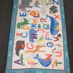 A to Z extra large baby sensory playmat 100 x 180cm
Has a small mirror, tagged, shiney fabrics and a squeaky bit to keep little one entertained, 
Washed and ready to go from a smoke and pet free home 
Collection clayhanger ws8