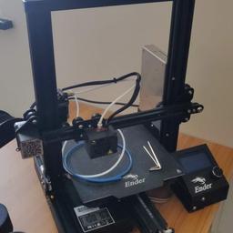 Selling our Creality Ender 3 pro, it is a good reliable printer but looking to upgrade to a bigger bed. Has been serviced with new nozzle and fans cleaned, some filament is included and has a micro SD card with some files on it. You will need a micro SD card reader for downloading and loading files. Im happy to show the printer working and happy to show you how to use the printer. Easy to use and ready to print.