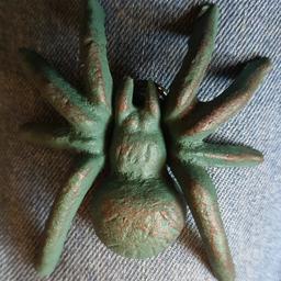 Stunning Cast Iron Tarantula (heavy) wall/shed hanging verdigris coloured Spider 80mm long. looks particularly good on a shed or a wall or as a paperweight. Two available. Collection is from MK437QG. Tracked postage available.