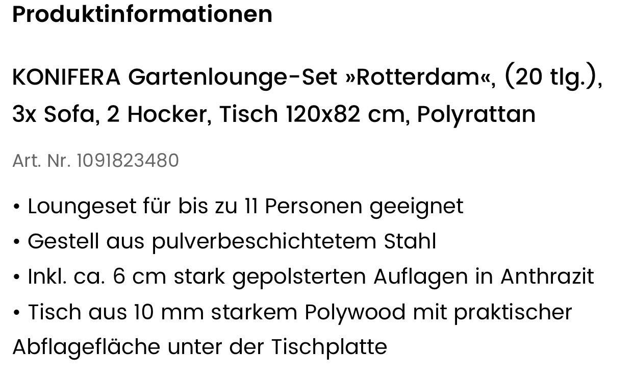 Gartenlounge-Set Rotterdam in zum Shpock 8530 | 600,00 Verkauf € für Deutschlandsberg AT