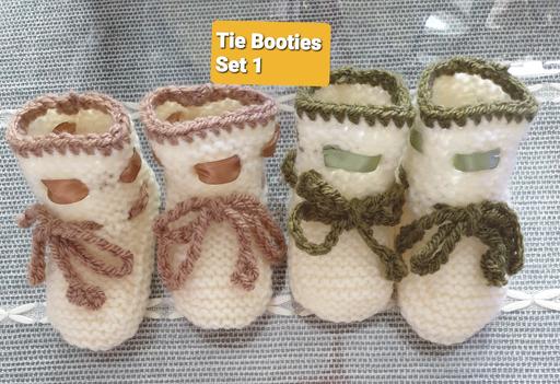 Buy & Sell West Midlands Solihull - Photos for Newborn Tie Booties Ribbon Decor Set 1