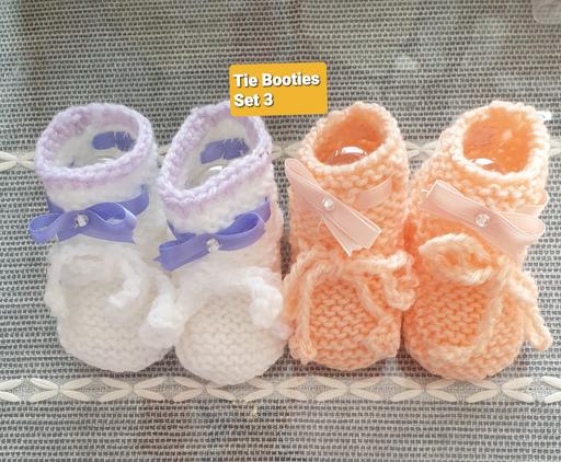 Buy & Sell West Midlands Solihull - Photos for Newborn Tie Booties Ribbon Decor Set 3