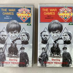 Doctor Who
The War Games
2 x VHS Videos
Released by BBC Videos 1990
Black and White
Classic Doctor Who Featuring Patrick Troughton