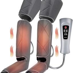 Leg Massager for Circulation with Heat, Compression Calf Thigh Foot Massage, Adjustable Wraps Design for Most Size, with 6 Modes 3 Intensities, Relax Leg Pain Muscle