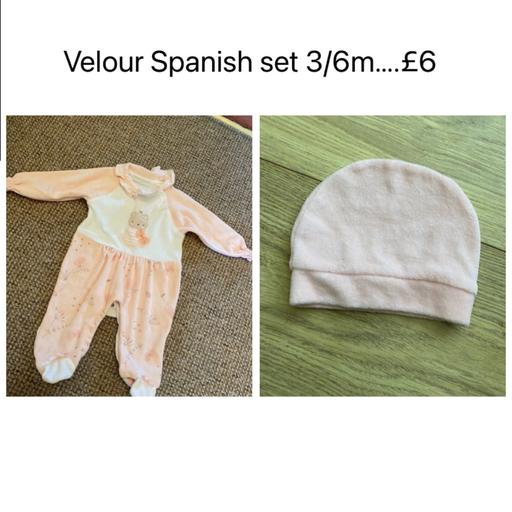 Buy & Sell Essex Thurrock - Essex - Photos for SPANISH VELOUR BABYGROW WITH MATCHING HAT