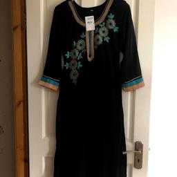 Women’s Size 12 Black & Blue Ethnic Asian Indian Outfit 🌻