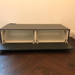 Bo Concept sideboard/media unit with drop down draws.

Colour - Ash Grey
Condition - Excellent with a little chip at the back (which you can’t see)

Dimensions - Width 119.5cm
 Depth 50cm
 Height 32cm