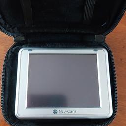 Evesham nav-cam 6200 sat nav ,still in excellent condition, complete with case, window holder and in-car connection cable 3"x2" screen