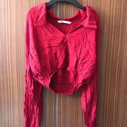 rotes Langarmshirt in Größe XS von Zara