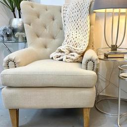 Beautiful ex display cream buttoned chair 

RRP £595
Our price £170 
One only