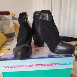 suede and leather ladies boots. 2 inch heel, good condition. worn a couple of times.