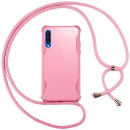 Samsung Galaxy A50 case+Tempered Glass Screen Protector,Colorful Candy Shockproof PET Back Cover TPU Frame,Thin&Stylish Case Cover,Non-Slip,Rope-Pink