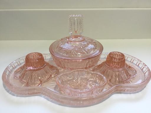 Buy & Sell Suffolk East Suffolk - Photos for Vintage Art Deco Pink Glass Dressing Table S