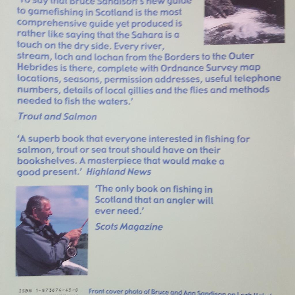 Where to fish in Scotland guide
Good cond.
Fy3 layton or post