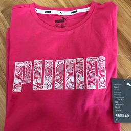 Brand new with tags on girls puma  short sleeved t shirt had aged 13-14yrs on but would fit a aged 10- 13yrs paid £18 will accept £10 pick up only I can’t post out