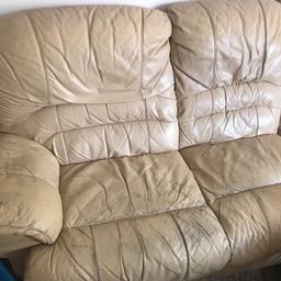 Leather sofa. Corner circle. Some visible scratches from wear and uses over the 5 year.s